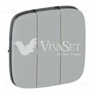 Valena ALLURE.Лицевая панель для выключателя трехклавишного.Алюминий 755037 755037