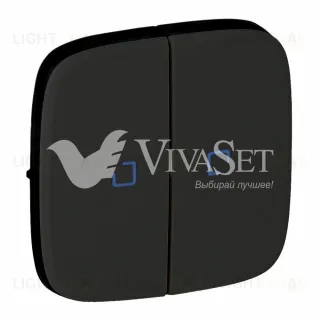 Valena ALLURE.Лицевая панель для выключателя двухклавишного с подсветкой.Антрацит 755228 755228