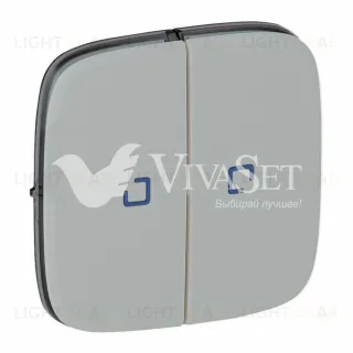 Valena ALLURE.Лицевая панель для выключателя двухклавишного с подсветкой.Алюминий 755227 755227