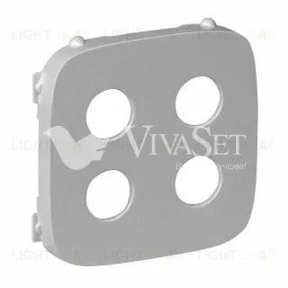 Valena ALLURE.Лицевая панель для аудиорозетки ”банан” двойной.Алюминий 755297 755297