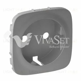 Valena ALLURE.Лицевая панель розетки 2К+З.Алюминий 755207 755207