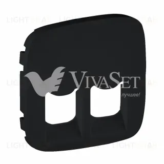 Valena ALLURE.Лицевая панель для двойных телефонных/информационных розеток.Антрацит 755428 755428