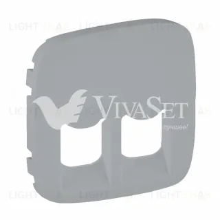 Valena ALLURE.Лицевая панель для двойных телефонных/информационных розеток.Алюминий 755427 755427