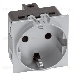 Meiton Розетка 220V с/з со шторками безвинтовой зажим 16A (серый матовый) AS4141A AS4141A