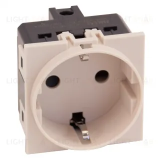 Meiton Розетка 220V с/з со шторками винтовой зажим 16A (песочный матовый) AM4141 AM4141