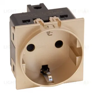 Meiton Розетка 220V с/з со шторками винтовой зажим 16A (шампань матовый) ACH4141 ACH4141