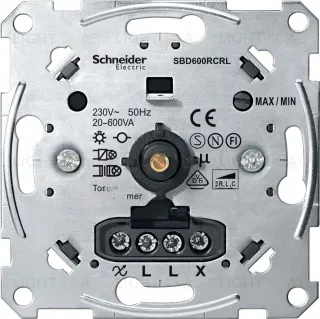 Merten механизм светорегулятора поворотно-нажимного 20-600Вт универсальный MTN5139-0000 MTN5139-0000