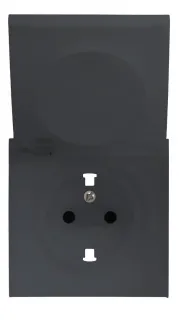 Rikett Лицевая панель для розетки 2к+з с крышкой черный матовый 35634 MB 35634 MB