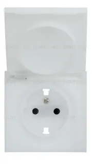 Rikett Лицевая панель для розетки 2к+з с крышкой серебро 35634 SV 35634 SV