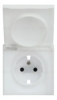 Rikett Лицевая панель для розетки 2к+з с крышкой белый матовый 35634 MW 35634 MW