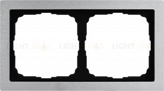 Рамка двойная System Electric ArtGallery Pure, металл алюминий GAL312102 GAL312102