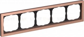 Рамка пятерная System Electric ArtGallery Pure, металл медь GAL312505 GAL312505