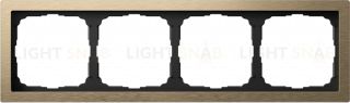 Рамка четверная System Electric ArtGallery Pure, металл латунь GAL312204 GAL312204