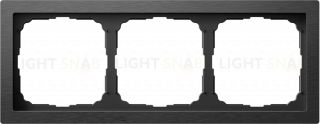 Рамка тройная System Electric ArtGallery Pure, металл оникс GAL312303 GAL312303