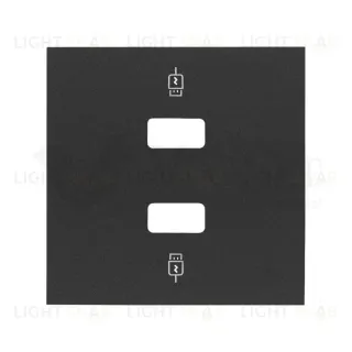 Simon 100 Черный матовый Накладка для зарядного устройства 2хUSB 10001096-238 10001096-238