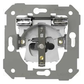 Simon Schuko Розетка с заземлением, шторками 2Р+Е 16A 250В и зарядным устройством 2хUSB 2.1А S75 7501432-039 7501432-039