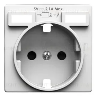 Simon 82 Concept Белый матовый Накладка для розетки Schuko с зарядным устройством 2хUSB 8200049-090 8200049-090