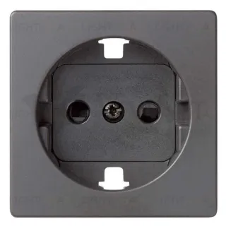 Simon S82 Concept Матовый титан, Накладка со шторками для розетки с заземлением Schuko 2Р+Е 8200041-096 8200041-096