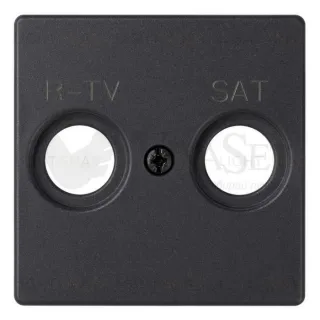 Simon S82 Concept Матовый черный, Накладка для розетки R-TV+SAT с пиктограммой "R-TV SAT" 8200097-098 8200097-098