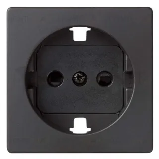 Simon S82 Concept Матовый черный, Накладка со шторками для розетки с заземлением Schuko 2Р+Е 8200041-098 8200041-098