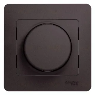 Светорегулятор поворотный Schneider Electric Glossa от 60 до 300 Вт. для ламп накаливания и галогенных ламп, графит GSL001334 GSL001334