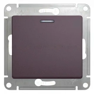 Выключатель одноклавишный с подсветкой Schneider Electric Glossa сиреневый туман GSL001413 GSL001413
