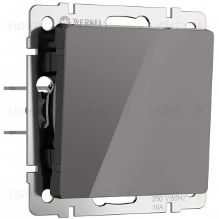 Выключатель одноклавишный проходной Werkel 10A/250В (из 2-х мест), графит акрил a064079 a064079