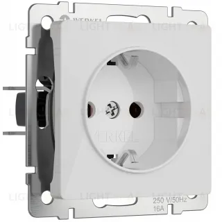 Розетка с заземлением Werkel 16A/250В, винтовой зажим, белый акрил a064010 a064010