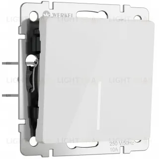 Выключатель одноклавишный с подсветкой Werkel 10A/250В белый акрил a063999 a063999