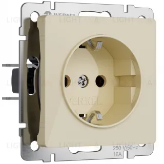 Розетка с заземлением Werkel 16A/250В, винтовой зажим, айвори акрил a064060 a064060