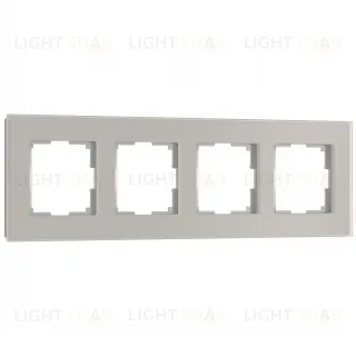 Рамка четверная Werkel Senso дымчатый, стекло soft-touch a067418 a067418