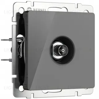 ТВ-розетка оконечная Werkel графит акрил a064096 a064096