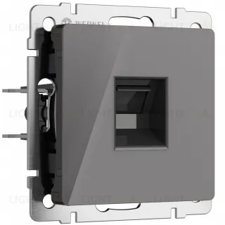Интернет розетка одинарная Werkel 5 категории RJ-45 графит акрил a064095 a064095
