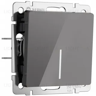 Выключатель одноклавишный с подсветкой Werkel 10A/250В графит акрил a064077 a064077