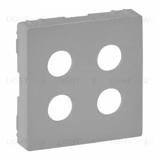 Valena Life. Лицевая панель для аудиорозетки ”банан” двойной. Алюминий 755292 755292