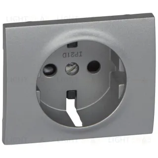 Legrand Galea Life Алюминий Накладка розетки с/з, с защитными шторками 771321 771321
