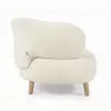 Кресло Luisa из белой ткани букле с ножками из массива каучукового дерева 110429 - 9