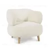 Кресло Luisa из белой ткани букле с ножками из массива каучукового дерева 110429 - 1