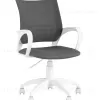 Кресло офисное Topchairs ST-BASIC-W серая ткань крестовина белый пластик УТ000036061 - 1