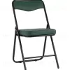 Складной стул Джонни экокожа зелёный каркас черный матовый УТ000035364 - 1