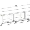 Полка навесная Вествик с крючками, массив сосны, цвет белый 414125002300 - 3