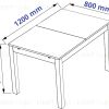 Стол обеденный раскладной ВАРДИГ М 120(180)x80 шпон, ясень черный S00500 - 3