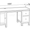 Стол письменный 12 Кантри, массив сосны, цвет белый 410035002300 - 3