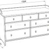 Комод 7 Вествик с семью выдвижными ящиками, массив сосны, цвет белый 414045002300 - 3