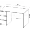 Стол КАСТОР письменный однотумбовый с тремя ящиками, цвет Дуб Сонома 2.03.06.090.3 - 3