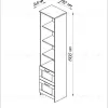 Стеллаж СИРИУС узкий, с двумя ящиками и четырьмя полками, цвет Дуб Венге 2.02.07.140.5 - 3