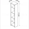 Стеллаж СИРИУС узкий, с пятью полками, цвет Дуб Венге 2.02.07.150.5 - 3