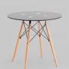 Стол круглый EAMES DSW NEW D=80 стеклянный черный УТ000039069 - 2