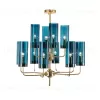 Люстра  Brass & Blue Glass Tube by Hans-Agne Jakobsson (15 плафонов, синий) LSR3500 - 1