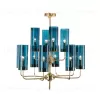 Люстра  Brass & Blue Glass Tube by Hans-Agne Jakobsson (12 плафонов, синий) LSR3498 - 1